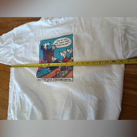 Vintage 90s Hanes Hellfire & Dalmations Graphic Crewneck Sweatshirt Sweatshirt - Picture 12 of 12